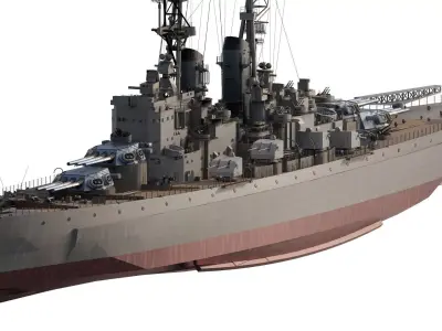 WW2 US NAVY CLEMSON CLASS HEAVY CRUISER 3D model