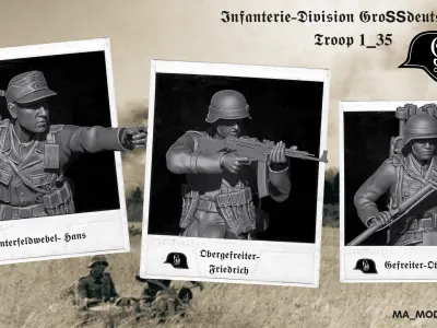 ww2 Infanterie Division Grossdeutschland Troop 1-35  3D print model