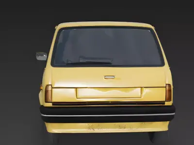 Realistic 80s Boxy Hatchback 3d model Low-poly 3D model