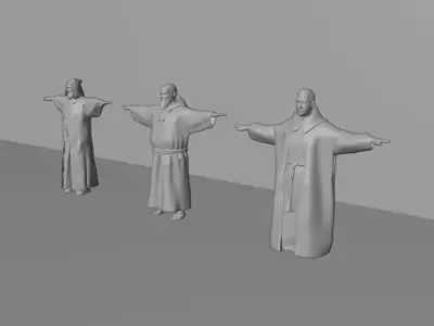 Medieval Monk Pack 3D model
