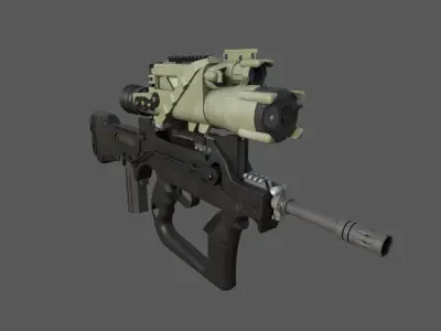 Assault Rifle - Famas Felin Low-poly 3D model