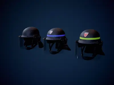 Police Helmet - MSA TC3 French Police  Low-poly 3D model
