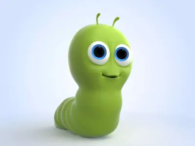 Cartoon Worm 3D model