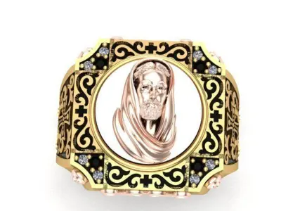 Holy cross jesus ring 3D print model