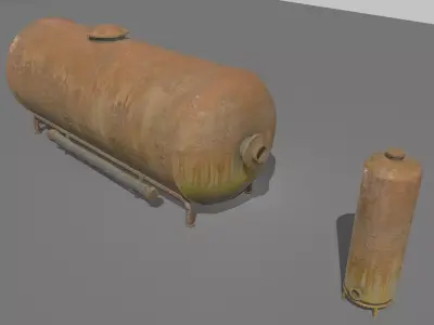 Rusty and old Industrial Tank Low-poly 3D model