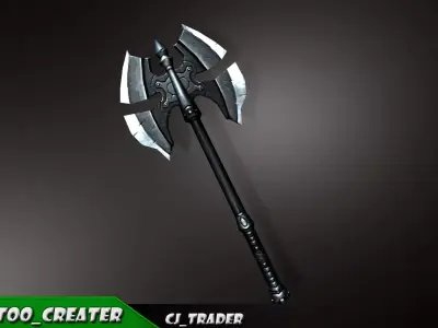 Magic Spell Axe Fantasy Game 3d model Low-poly 3D model