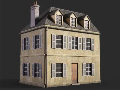 Normandy townhouse Low-poly 3D model