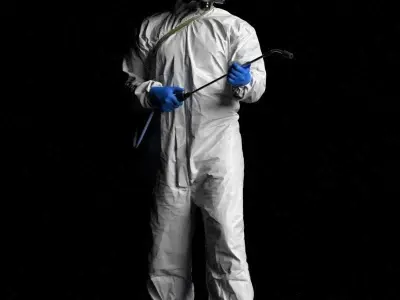 000342 Disinfector in Protective Suit 0329 3D model