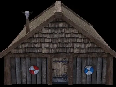 Medieval Viking House- Game Ready Low-poly 3D model