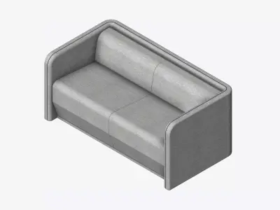 Seat - Sofa - Simplicity - Type 2 Low-poly 3D model