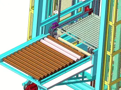 Factory Customized Continuous Vertical Lift Conveyor 3D model