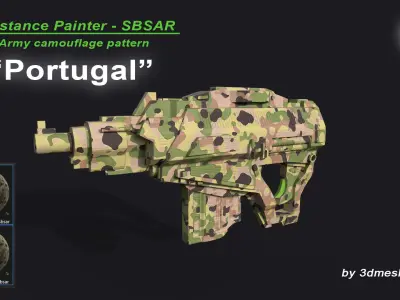 Portugal - Army Camouflage Pattern - SBSAR Material 3D model