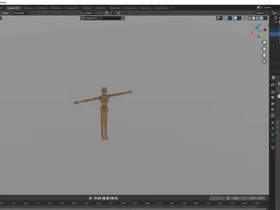 Ikea doll WOODEN Rigged 3D model