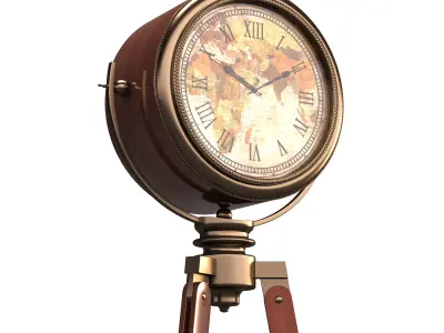 Tripod Antique Clock 3D model