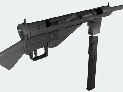 MP3008 WWII German Sub Machine Gun Game-Ready Low-poly 3D model