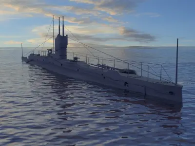 HMS E40 Low-poly 3D model