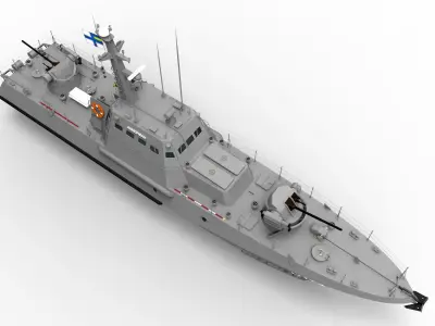 Ukraine Small armored artillery boat type-Gurza M U174 AKKERMAN  3D model