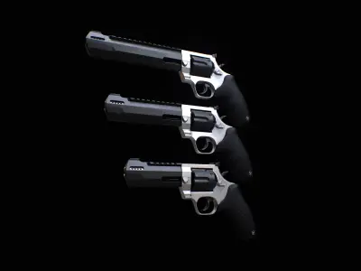 Taurus Raging Hunter 44 Mag Low Poly PBR  Revolver - FPS Weapon  Low-poly 3D model