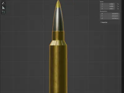 68x51mm 277 FURY  NGSW ammo Low-poly 3D model