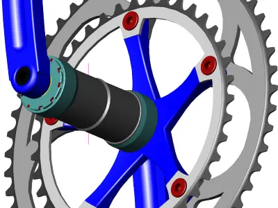 Road Crankset 53-39 T Free 3D model