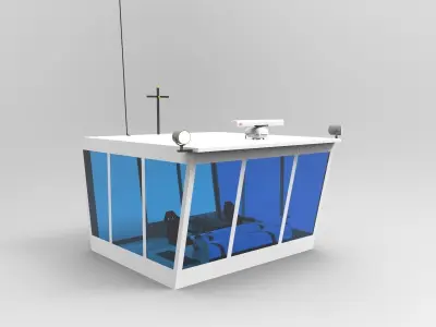 Bridge Ship with navigation room 3D model