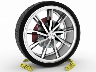 ORTAS CAR WHEEL RIM 102 GAME READY WHEEL 3D model