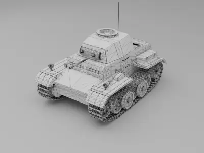 PzKpfw II Ausf J German light tank Free 3D model