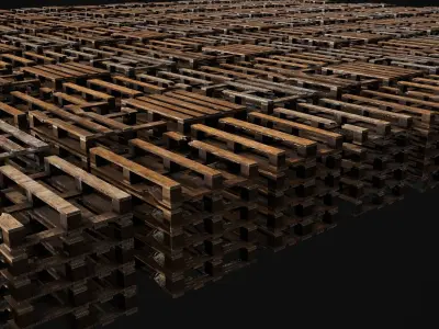 Wooden Palletes Free low-poly 3D model