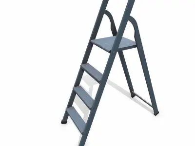Old Metal Step Ladder Low-poly PBR Low-poly 3D model