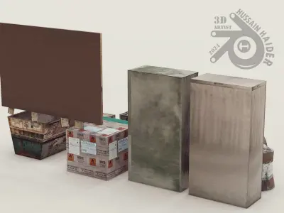 Ammo Boxes Low-poly 3D model buy