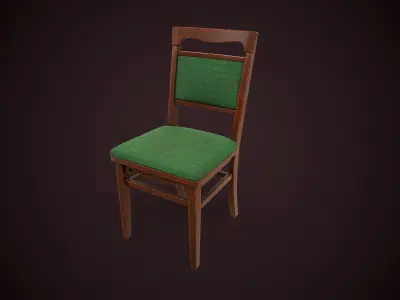 Old vintage chair Low-poly 3D model