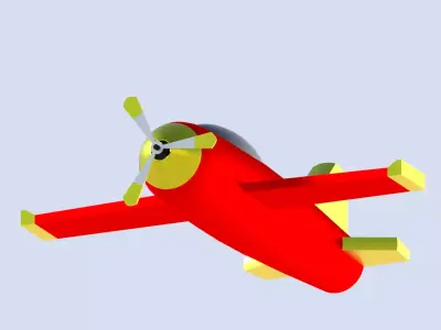 Low Poly Simple Cartoon Plane Low-poly 3D model