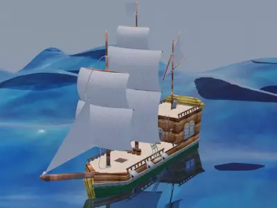 Pirate ship simple Free 3D model