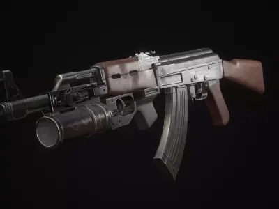 AK-47 Rifle Low-poly 3D model order
