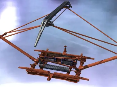 The pantograph of electric locomotive 3D model