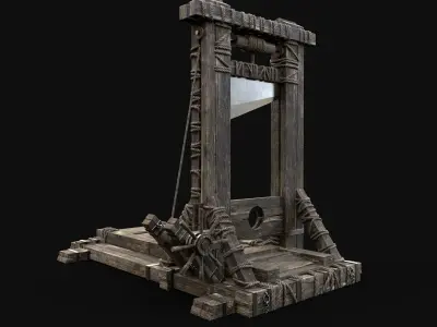 GUILLOTINE TORTURE EXECUTION TORMENT TOOL AAA CONSTRUCTION Low-poly 3D model