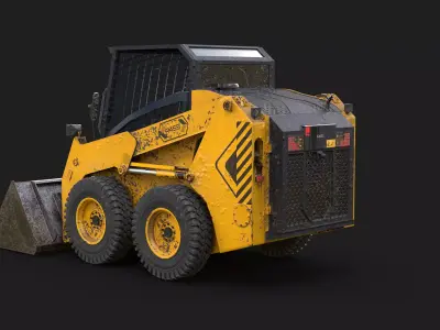 Modern Skid Steer Loader Dirt 3D model