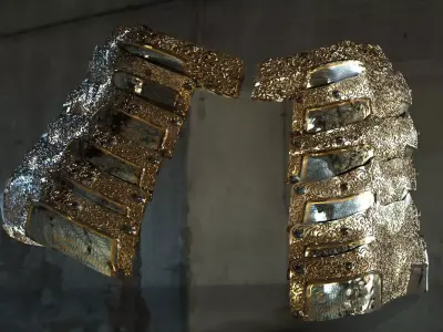 Medieval Leg plate armor patterns 3D model