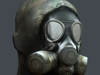 Helmet 3d model military combat Military  Low-poly 3D model 2