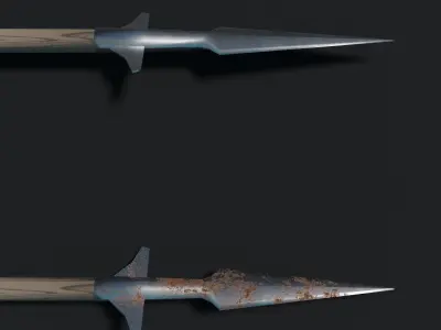 Medieval Winged Spear Low-poly 3D model