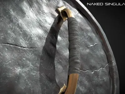 Royal Round Shield - Medieval dark fantasy weapon Low-poly 3D model