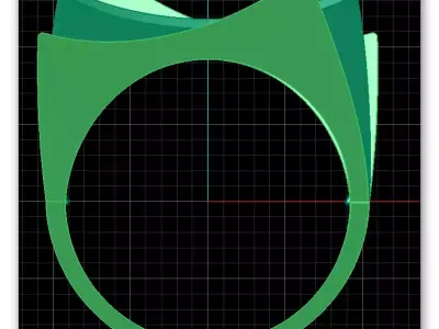2 part bypass gold ring 3D print model
