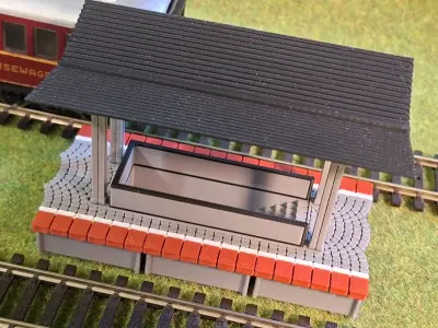 Double Edge Platform Underpass2 1-87 FDM color 3D print model
