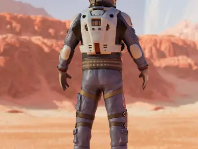 NASA Blue Spacesuit Concept for Spacewalk Mars Lunar or Moon  3D model