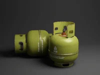Indonesia LPG Gas Cylinder 3D Model 3D model