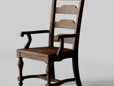 Old Wooden Chair  3D model