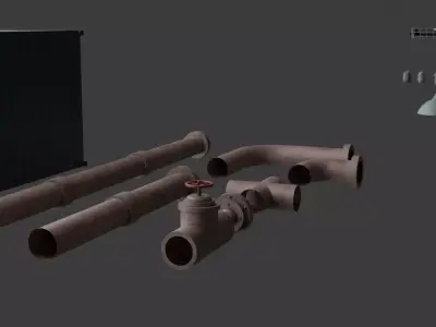 Construction and Industrial Props Pack Optimized GameReady Low-poly 3D model