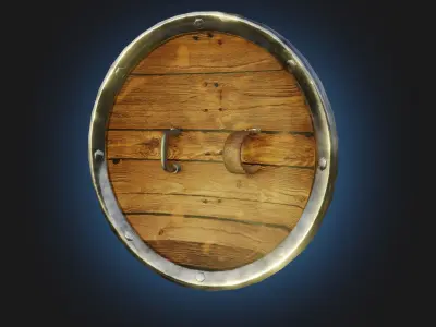 Stylized death shield PBR low-poly game ready Low-poly 3D model