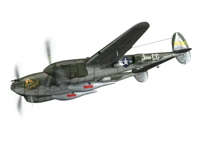 Lockheed P-38 Lightning - Texas Ranger IV 3D model