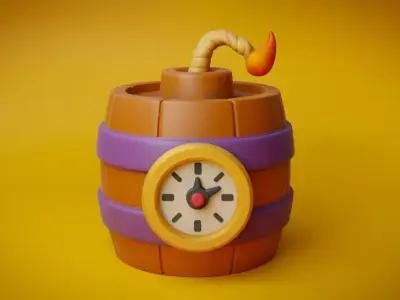 Stylized bomb for Games Low-poly 3D model